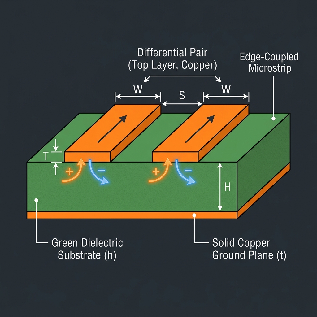 Differential Pair Microstrip Schematic